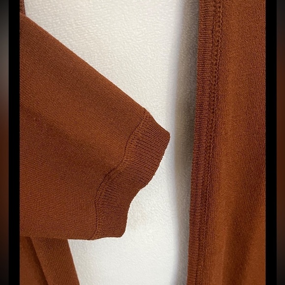 Chico’s 2 Hooded Zip Up Coffee Colored Sweater Large - Picture 6 of 7